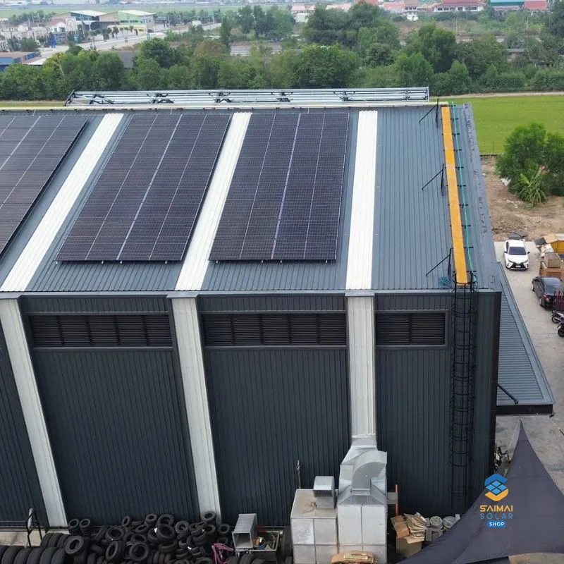 แผงโซลาร์เซลล์ Thornova Bifacial บนหลังคาเมทัลชีท แอร์บอร์น ซัพพอร์ต ภาพที่ 2
